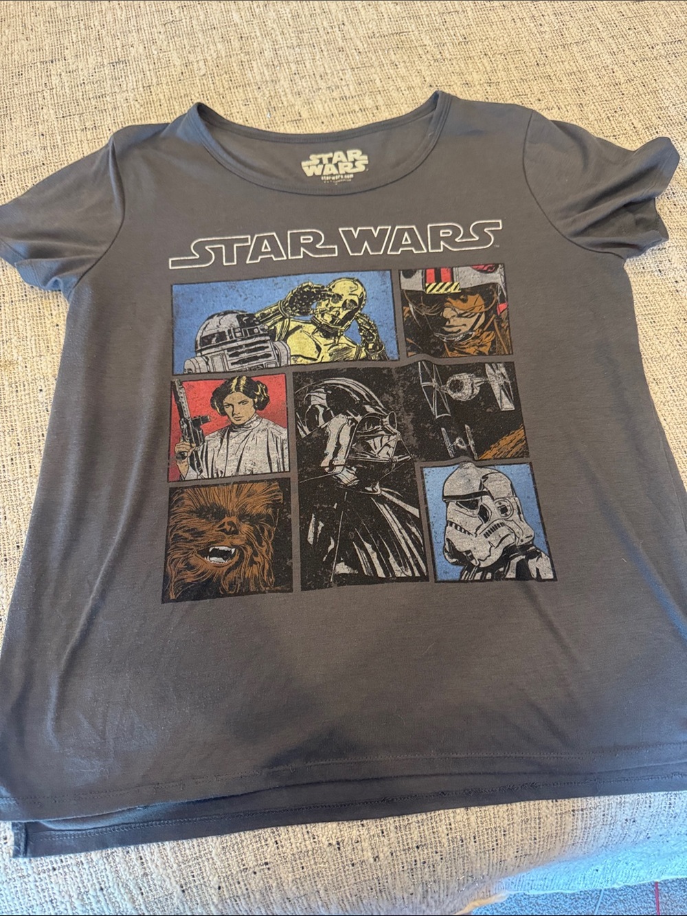 Star Wars Gray  Short Sleeve Tee with Character Collage